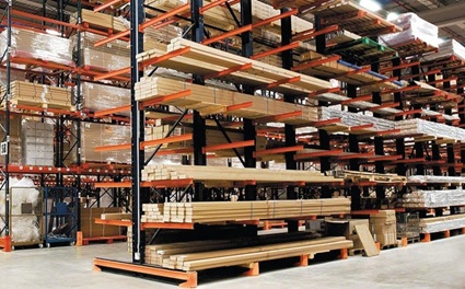Cantilever Rack in a warehouse