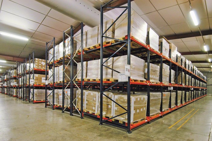 Pushback Rack in a warehouse